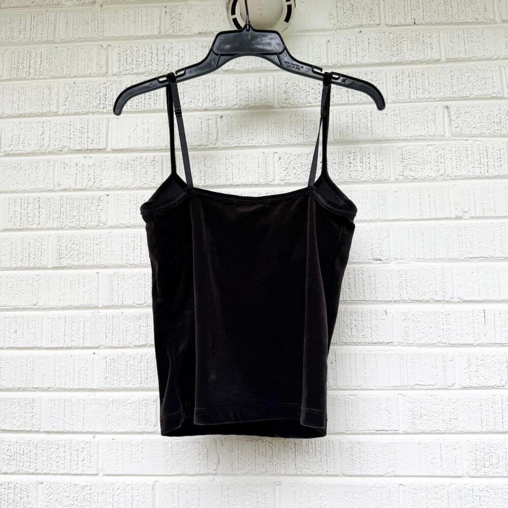 One Step Up Y2K Black Velvet Tank Top - Picture 2 of 4
